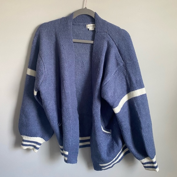Molly Bracken Sweaters - Blue varsity look sweater